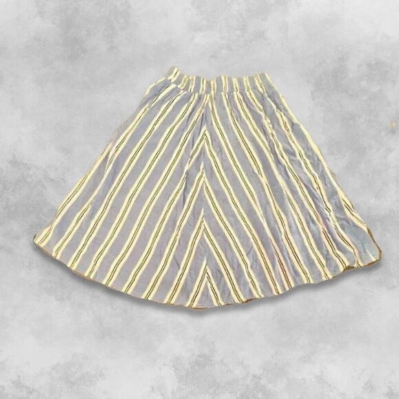 Ardene Skirt Vertical Stripes Elastic Waistband Button-Front Women's Size Medium - Picture 5 of 6